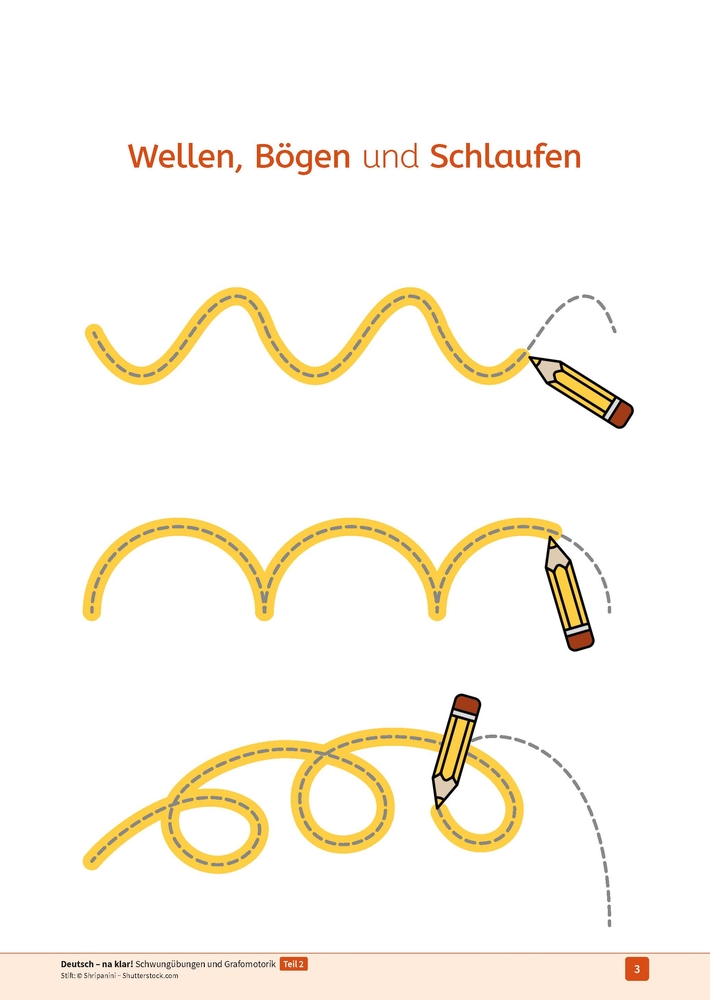 Deutsch - na klar! Schwungübungen und Grafomotorik Teil 2