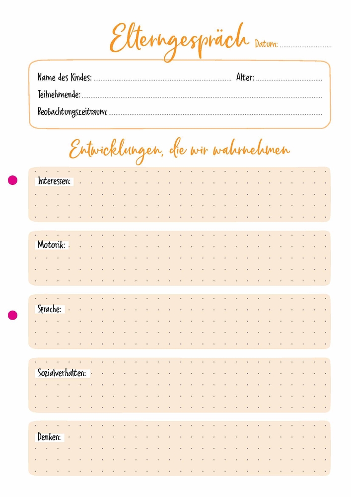 Elterngespräche in der Kita – einfach protokolliert Elterngespräche in der Kita – einfach protokolliert