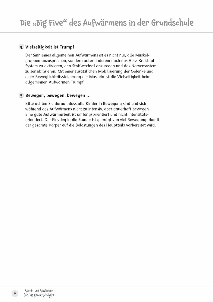 Sport- und Spielideen für das ganze Schuljahr