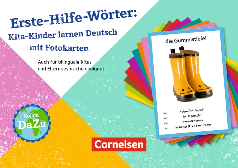 Erste-Hilfe-Wörter: Kita-Kinder lernen Deutsch mit Fotokarten