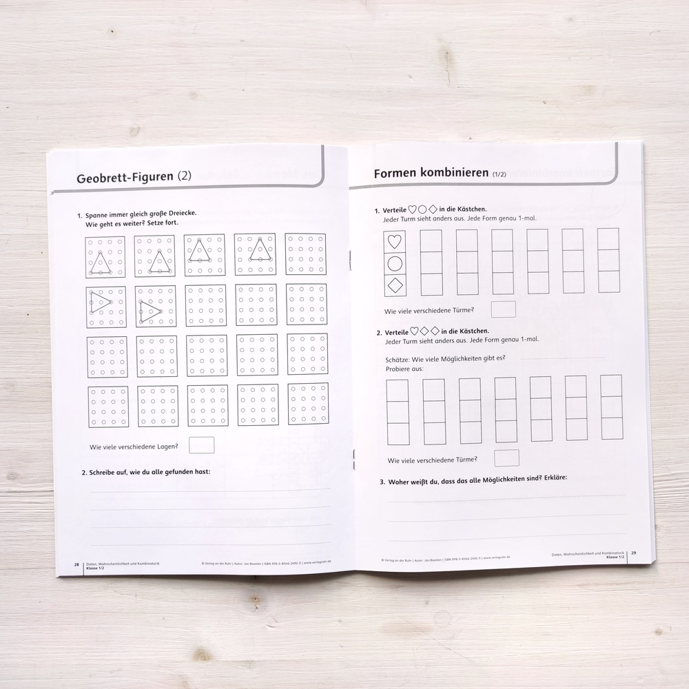 Daten, Wahrscheinlichkeit und Kombinatorik – Klasse 1/2 Daten, Wahrscheinlichkeit und Kombinatorik – Klasse 1/2
