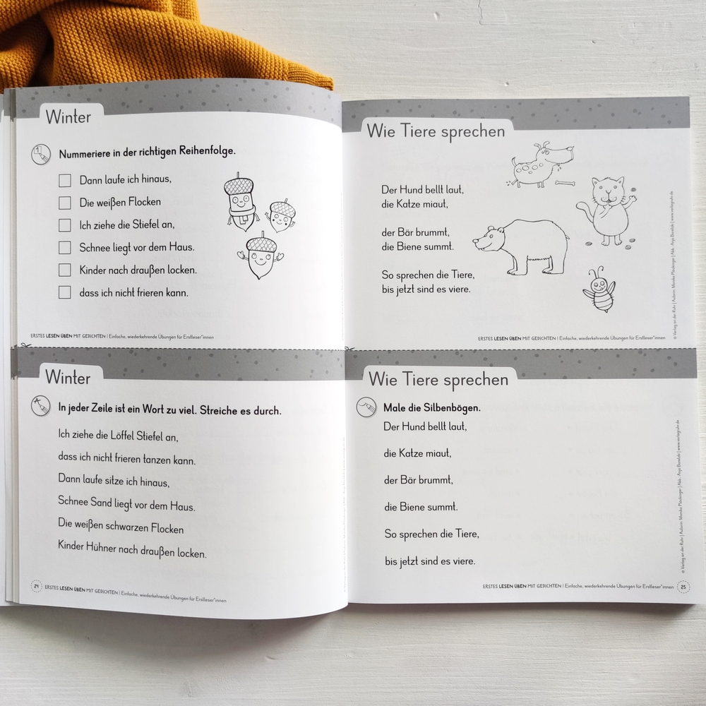 Erstes Lesen üben mit Gedichten Erstes Lesen üben mit Gedichten
