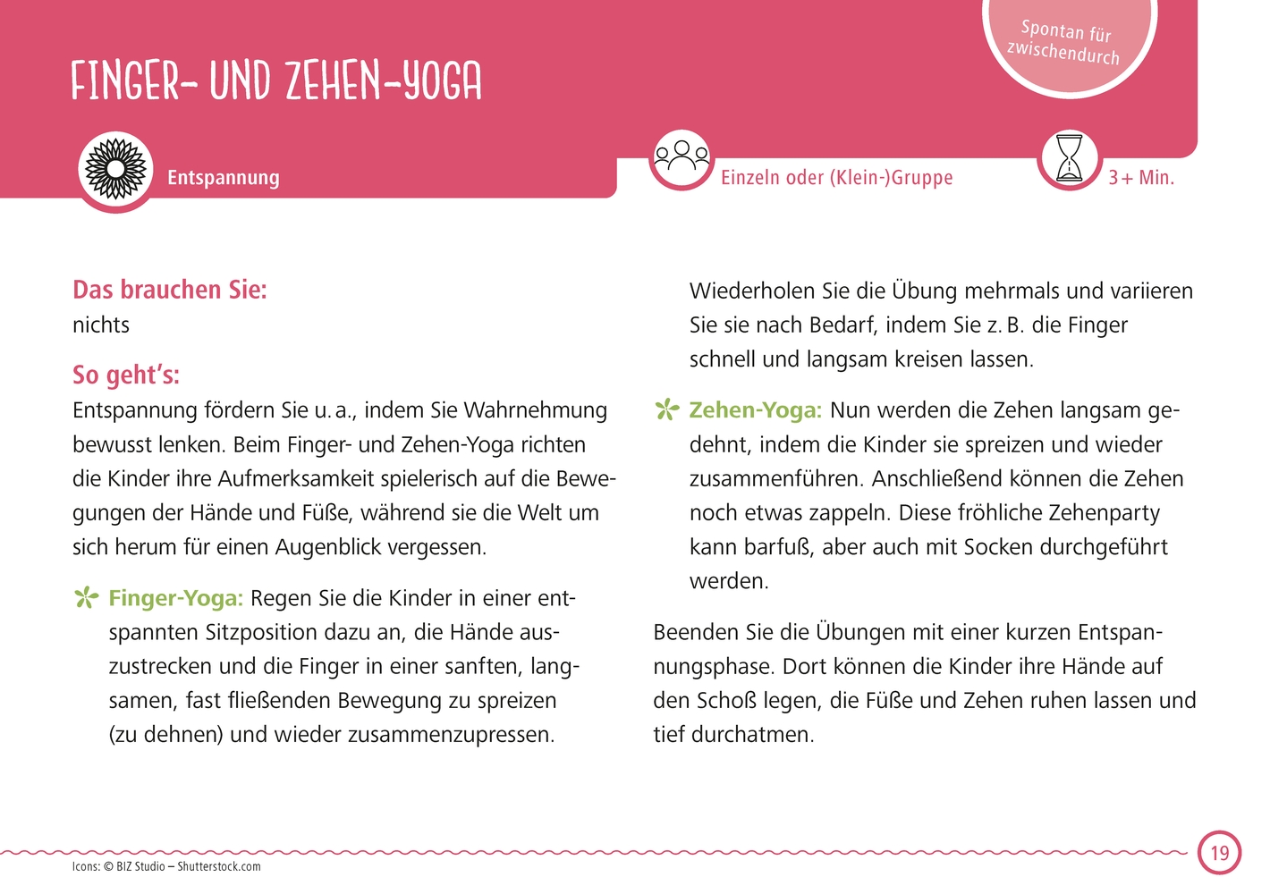 Zur Ruhe kommen in der Kita Zur Ruhe kommen in der Kita
