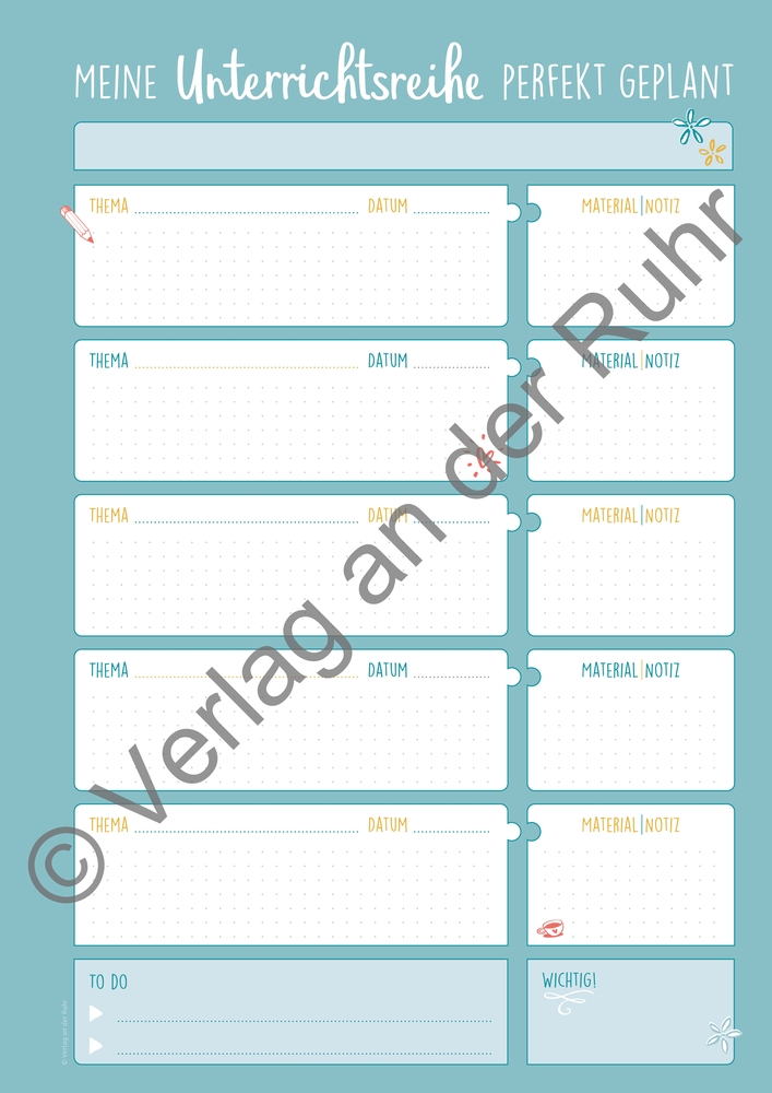 Meine Unterrichtsreihe perfekt geplant Meine Unterrichtsreihe perfekt geplant