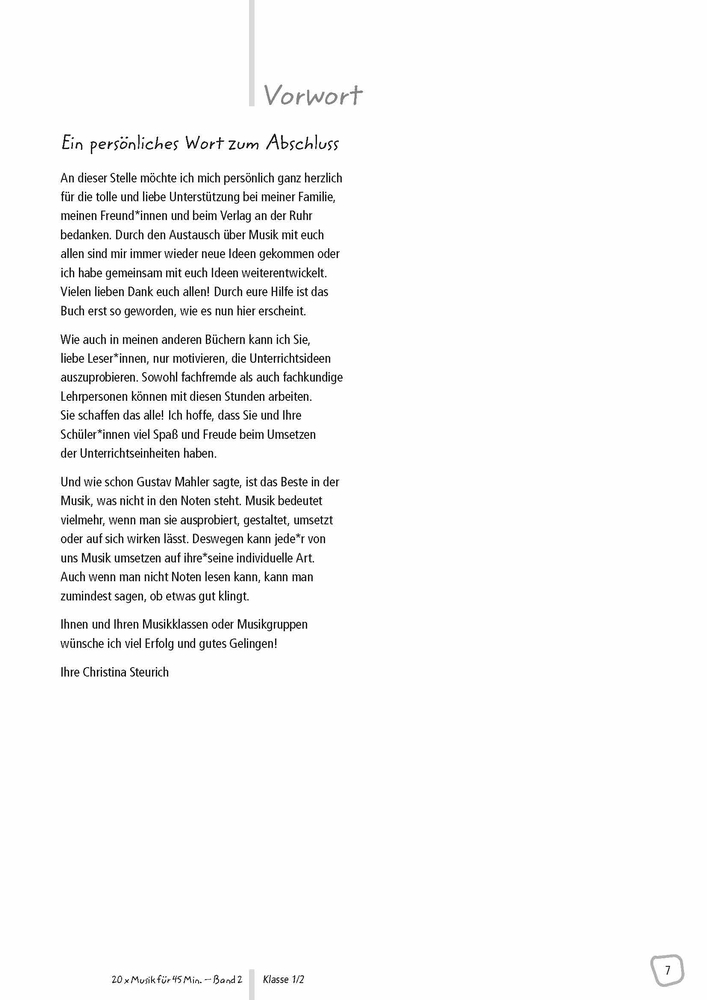20 x Musik für 45 Minuten - Klasse 1/2 - Band 2