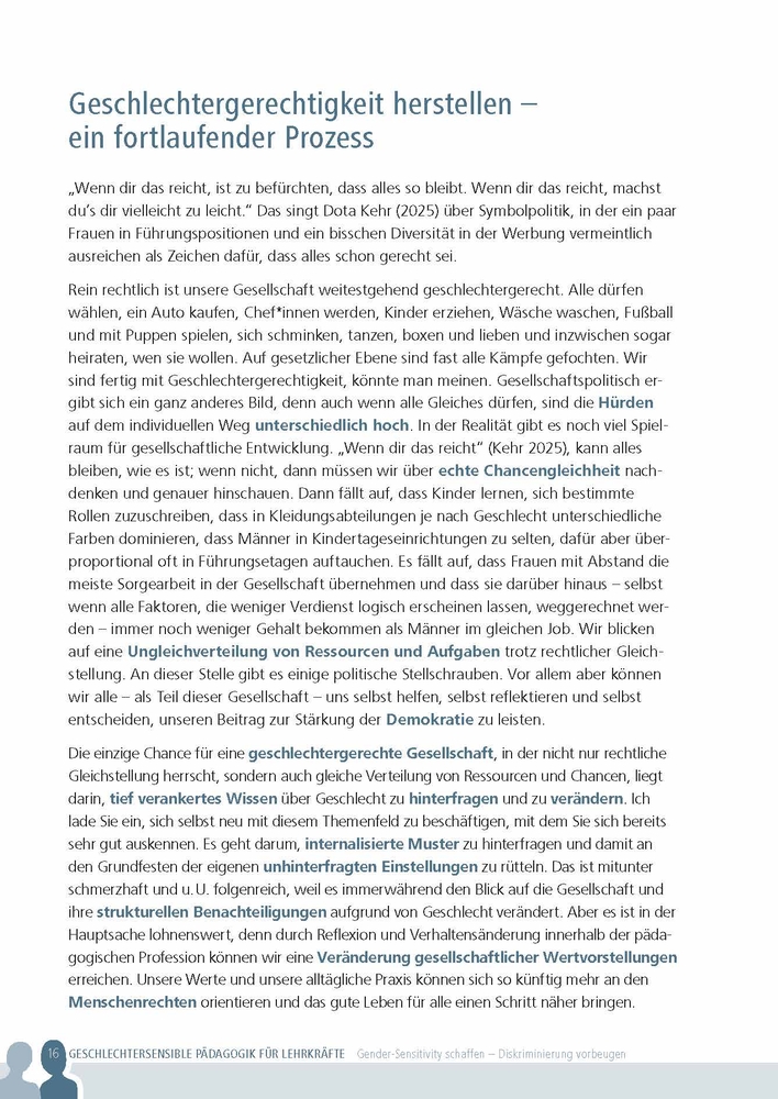 Geschlechtersensible Pädagogik für Lehrkräfte