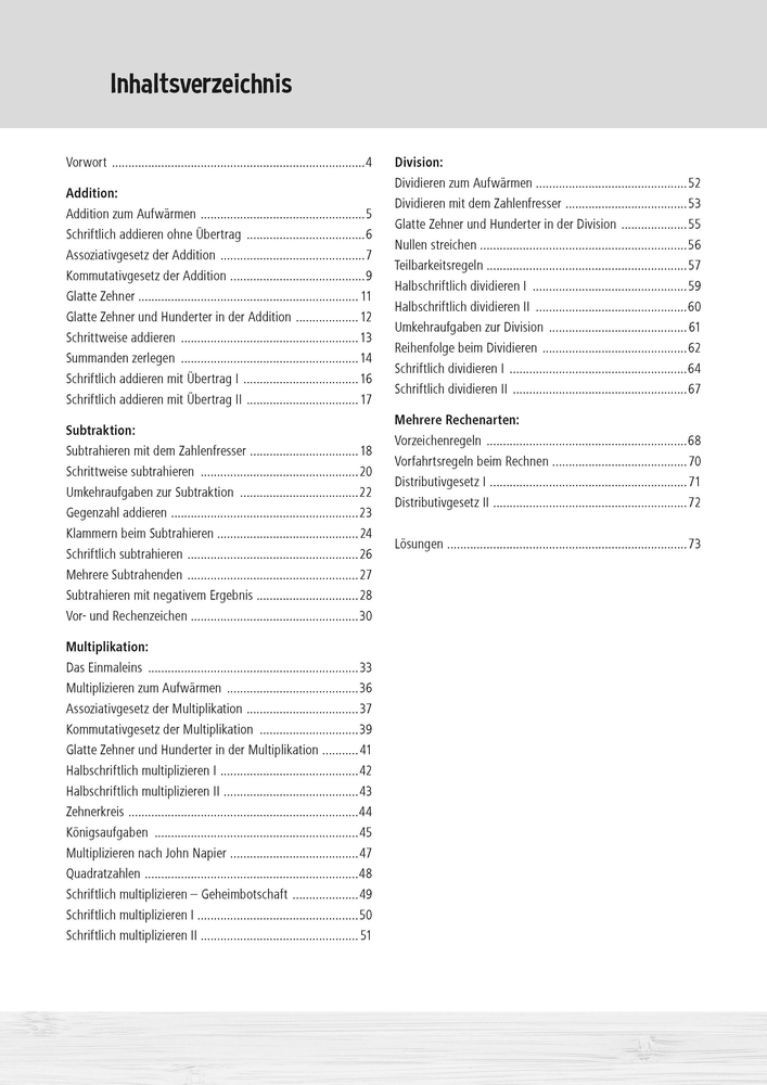 Grundrechenarten wiederholen in der Sekundarstufe I
