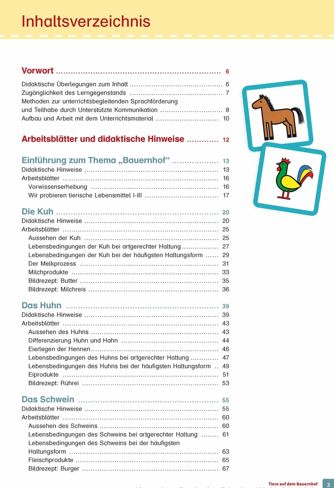 Tiere auf dem Bauernhof