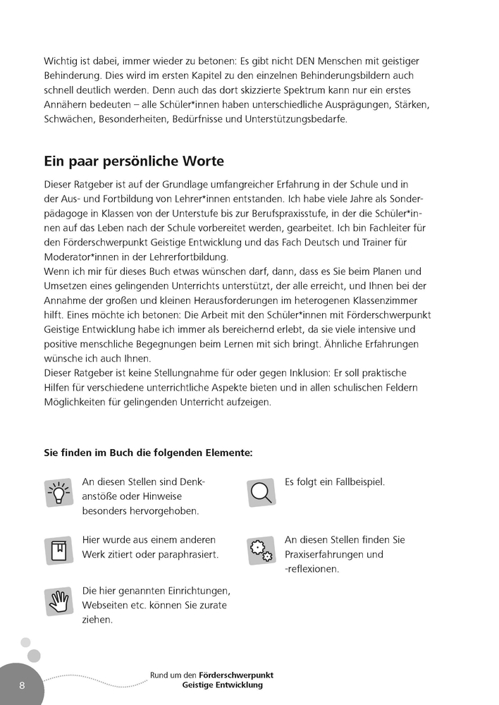 Rund um den Förderschwerpunkt Geistige Entwicklung