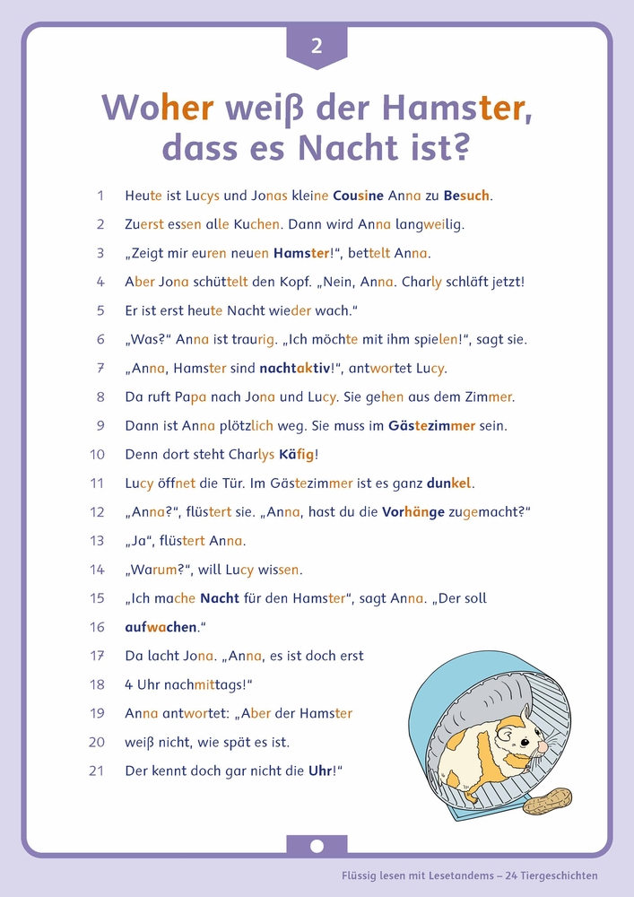 Flüssig lesen mit Lesetandems – 24 Tiergeschichten, Klasse 3/4