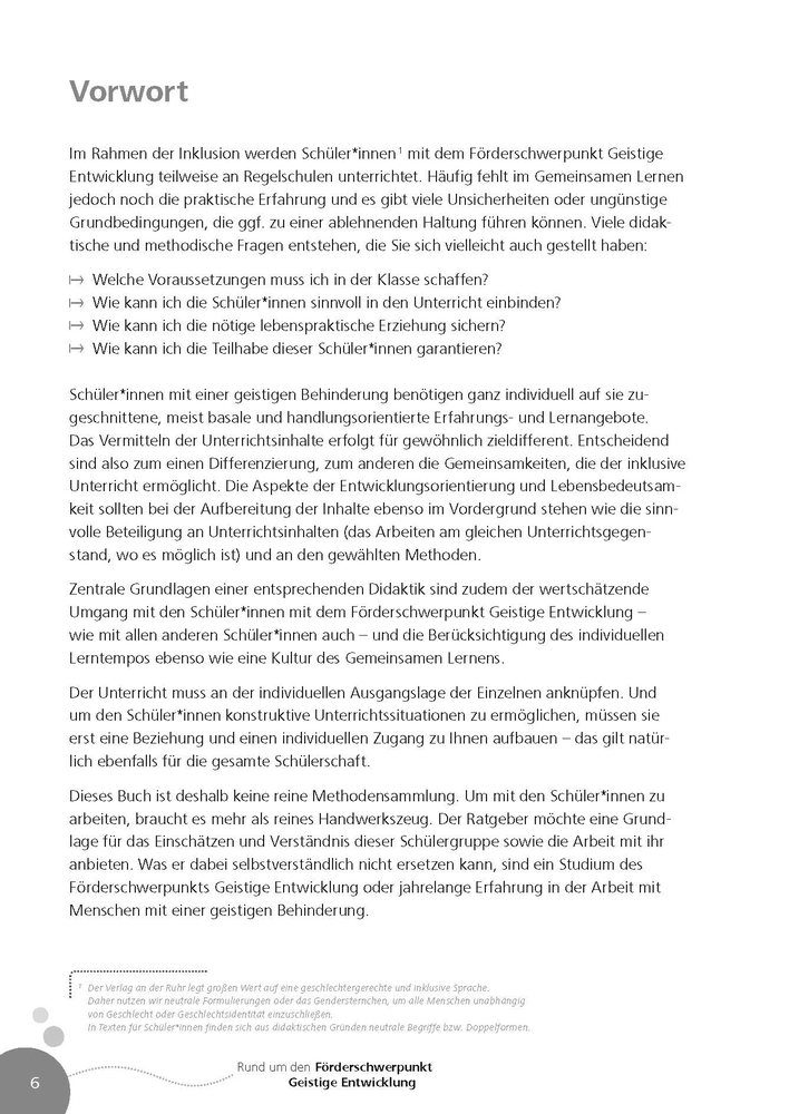 Rund um den Förderschwerpunkt Geistige Entwicklung