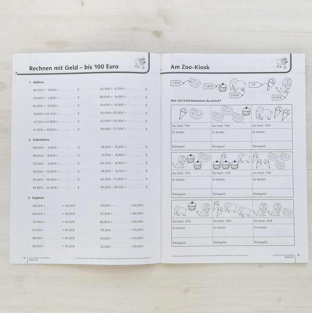 Sachrechnen und Größen – Klasse 3/4