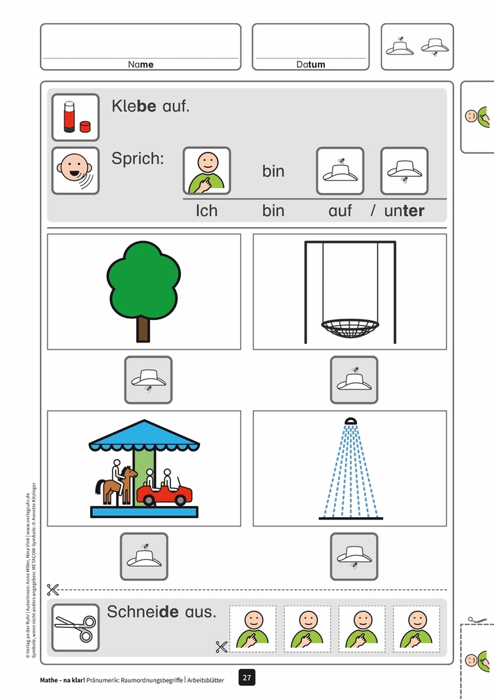 Mathe - na klar! Pränumerik: Raumordnungsbegriffe