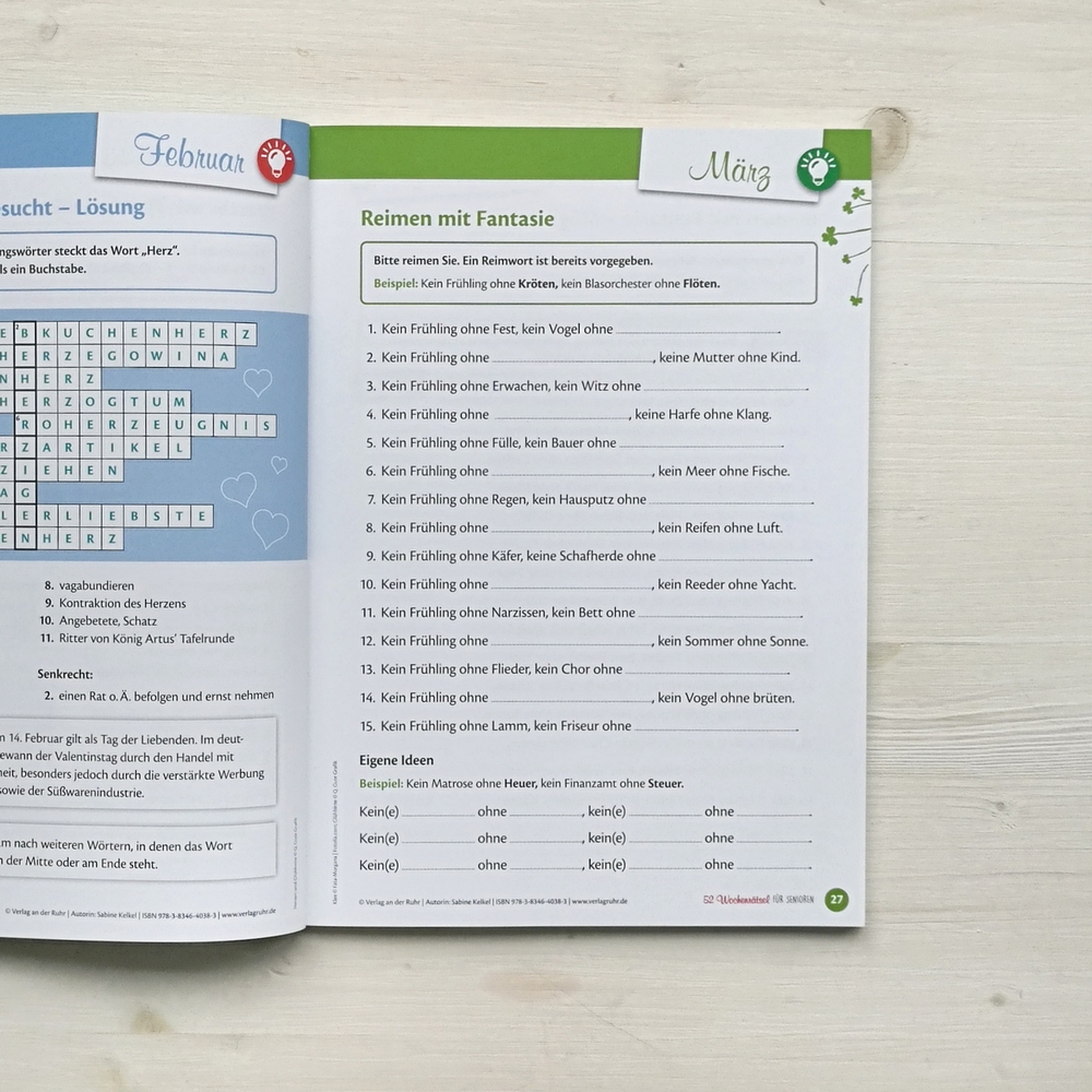 52 Wochenrätsel für Senioren 52 Wochenrätsel für Senioren