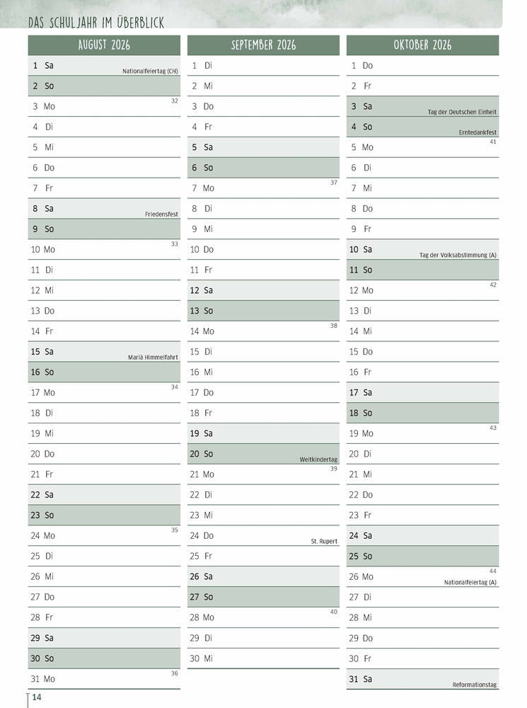Mein Schulplaner fürs Referendariat Schuljahr 2026/2027
