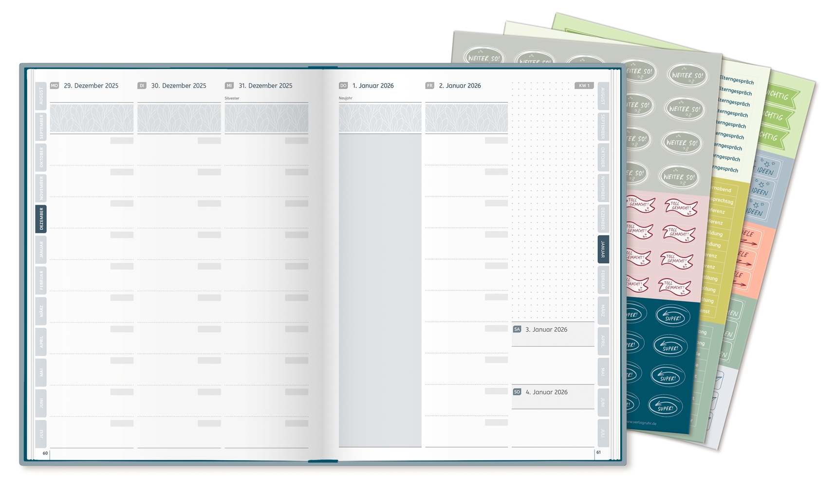 Mein Lehrerplaner A5+ – Hardcover – Lehrerkalender für das Schuljahr 2025/2026 – Nordwind