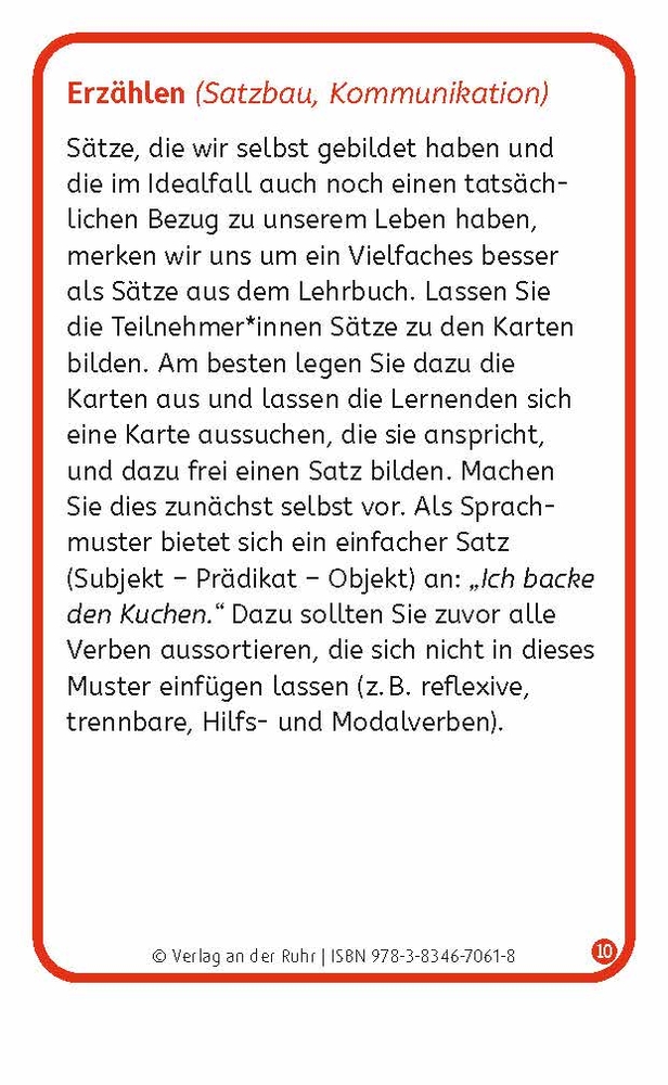 Verben: Set 2 - Deutsch, Englisch, Französisch und Arabisch