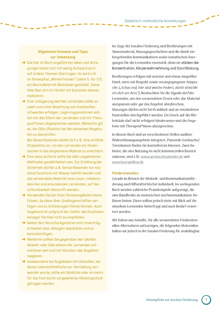 Sinnespfade zur basalen Förderung
