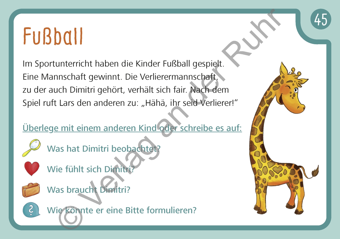 Unsere Giraffen-Kartei – Kinder üben selbstständig gewaltfreie Kommunikation mit der Giraffensprache Unsere Giraffen-Kartei – Kinder üben selbstständig gewaltfreie Kommunikation mit der Giraffensprache