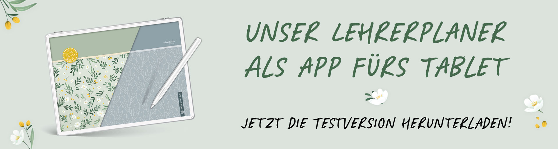 Unser Lehrerplaner als App fürs Tablet. Jetzt die Testversion herunterladen!