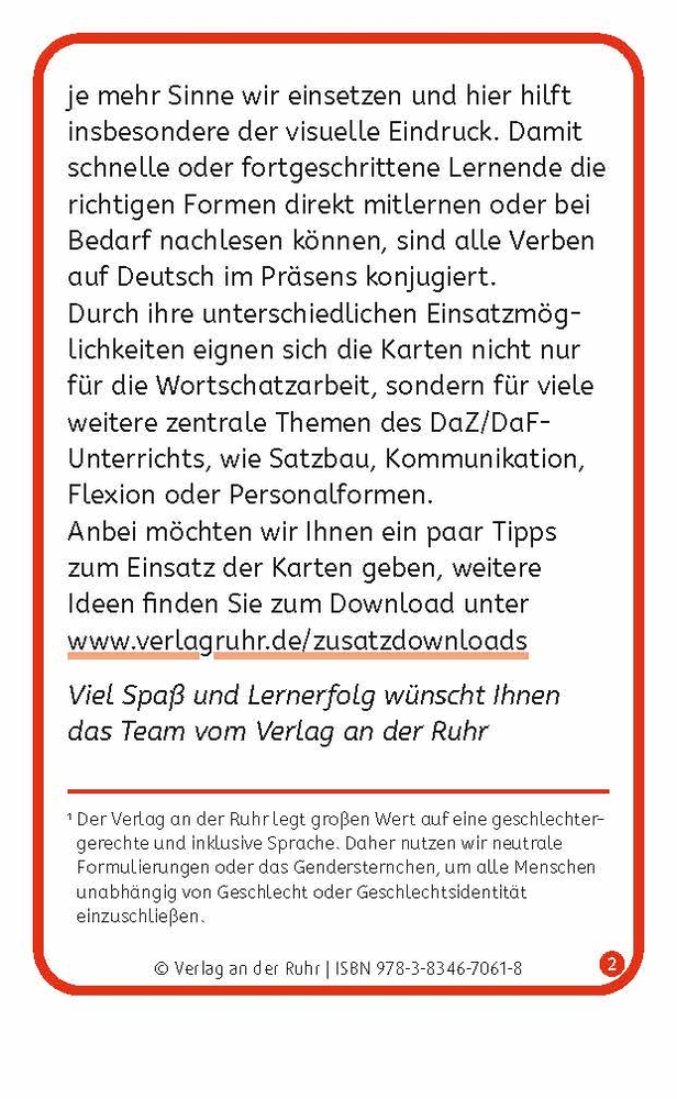 Verben: Set 2 - Deutsch, Englisch, Französisch und Arabisch