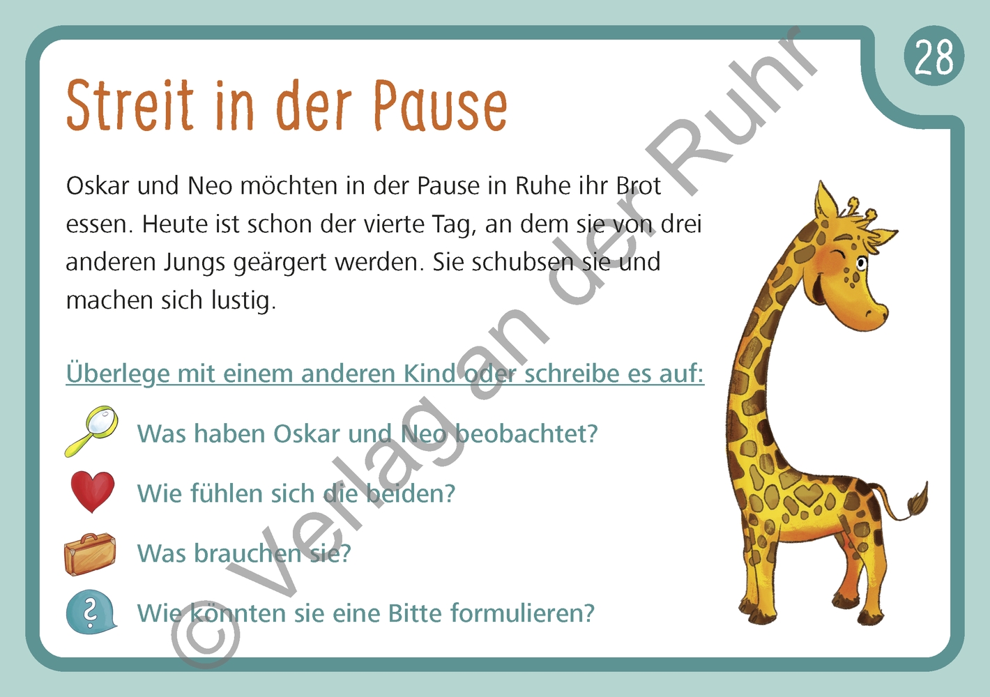 Unsere Giraffen-Kartei – Kinder üben selbstständig gewaltfreie Kommunikation mit der Giraffensprache Unsere Giraffen-Kartei – Kinder üben selbstständig gewaltfreie Kommunikation mit der Giraffensprache