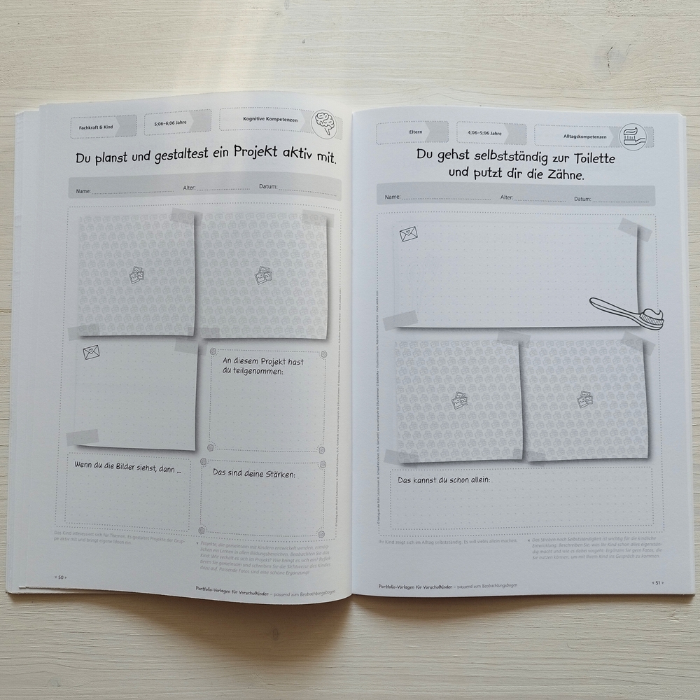 Portfolio-Vorlagen für Vorschulkinder – passend zum Beobachtungsbogen