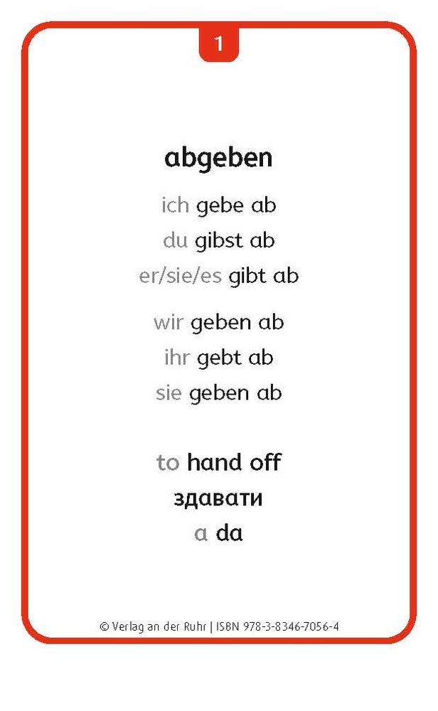 Verben: Set 2 - Deutsch, Englisch, Ukrainisch und Rumänisch