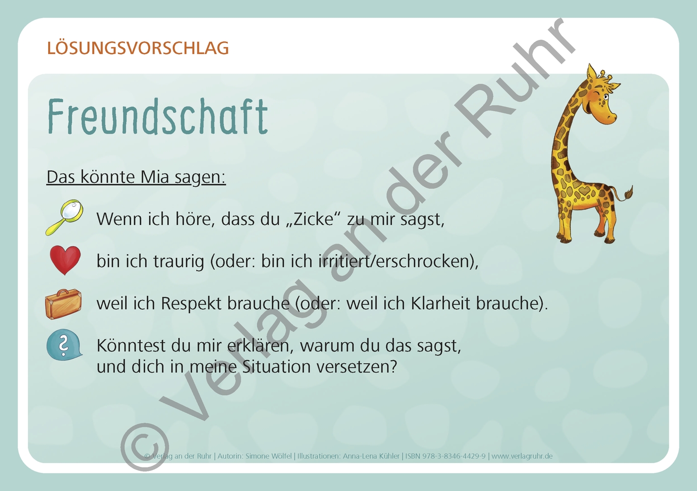 Unsere Giraffen-Kartei – Kinder üben selbstständig gewaltfreie Kommunikation mit der Giraffensprache Unsere Giraffen-Kartei – Kinder üben selbstständig gewaltfreie Kommunikation mit der Giraffensprache