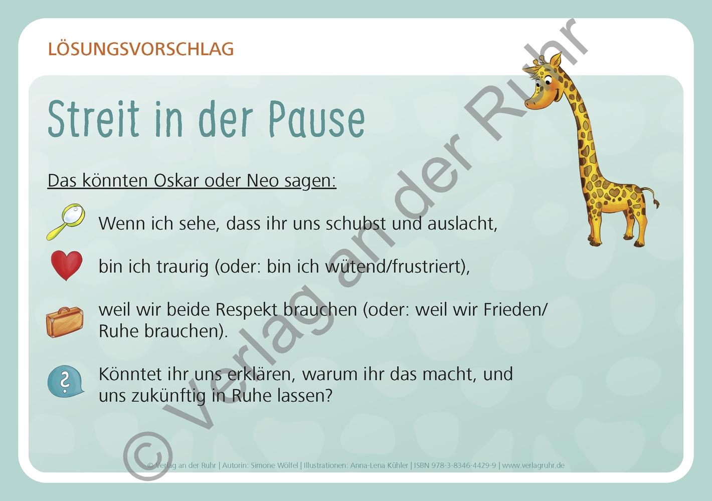 Unsere Giraffen-Kartei – Kinder üben selbstständig gewaltfreie Kommunikation mit der Giraffensprache Unsere Giraffen-Kartei – Kinder üben selbstständig gewaltfreie Kommunikation mit der Giraffensprache
