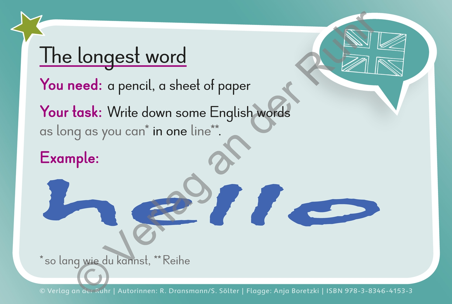 Eine Kartei für den Englischunterricht – Klasse 3/4 Eine Kartei für den Englischunterricht – Klasse 3/4