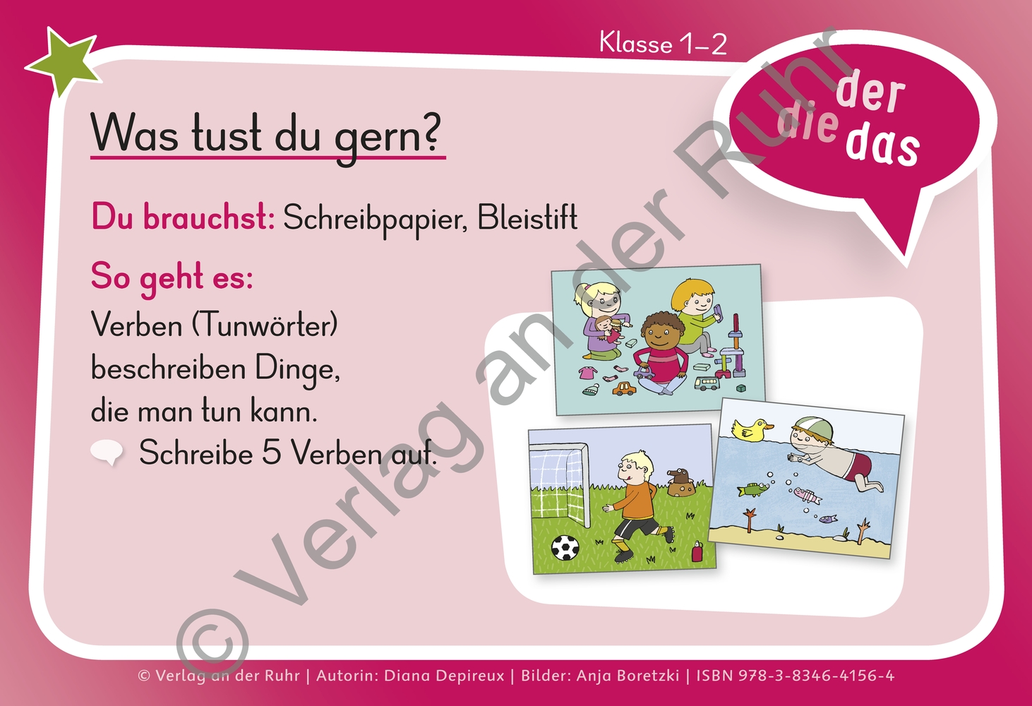 Eine Kartei für den Deutschunterricht – Klasse 1/2 Eine Kartei für den Deutschunterricht – Klasse 1/2