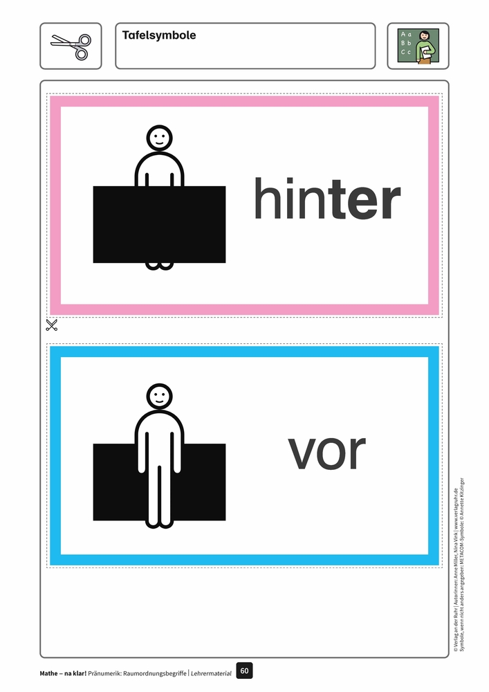 Mathe - na klar! Pränumerik: Raumordnungsbegriffe