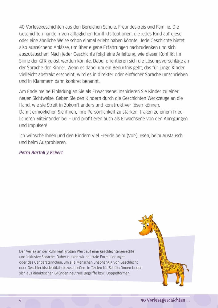 40 Vorlesegeschichten zur Giraffensprache, ab 6 Jahre