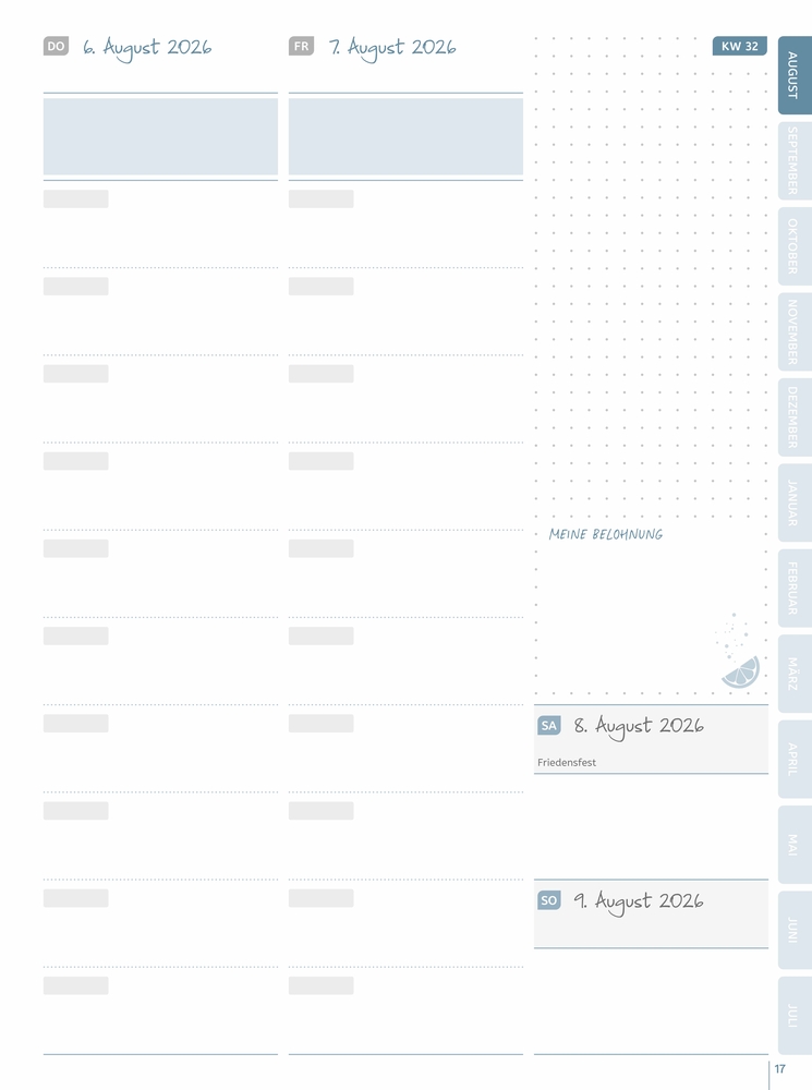 Mein Lehrerplaner A4+ – Ringbindung – Lehrerkalender für das Schuljahr 2026/2027 – Zitronentanz
