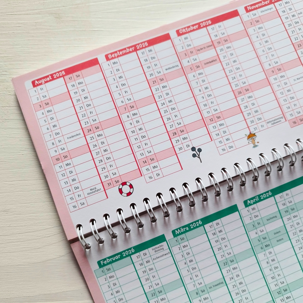 Der Wochen-Tischkalender für das Kita-Jahr 2024/2025