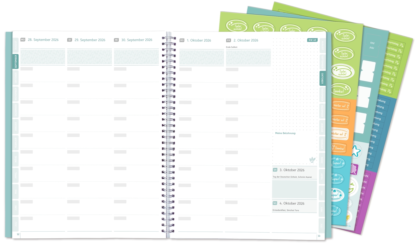 Mein Lehrerplaner A4+ – Ringbindung – Lehrerkalender für das Schuljahr 2026/2027 – Blättermeer