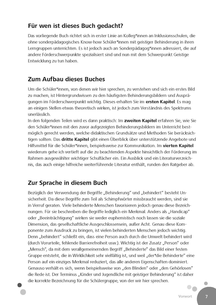 Rund um den Förderschwerpunkt Geistige Entwicklung