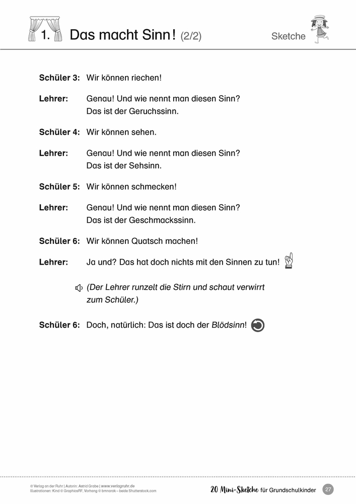 20 Mini-Sketche für Grundschulkinder 20 Mini-Sketche für Grundschulkinder