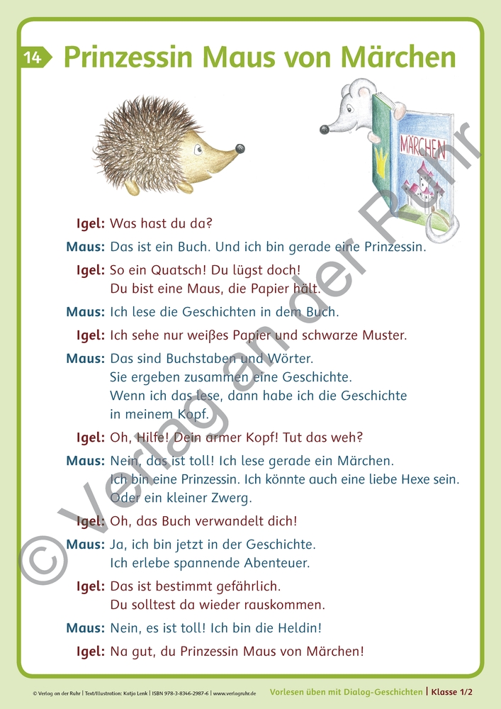 Vorlesen üben mit Dialog-Geschichten – Klasse 1/2