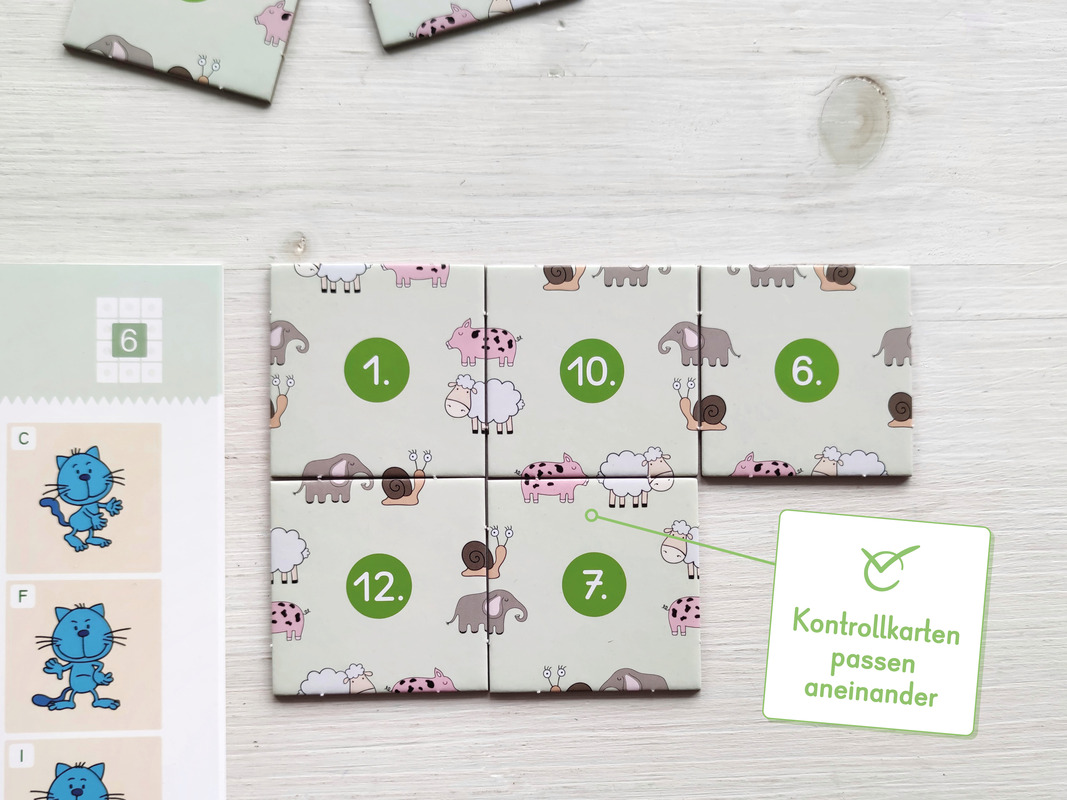Beispiel für passende Kontrollkarte mit übereinstimmenden Mustern