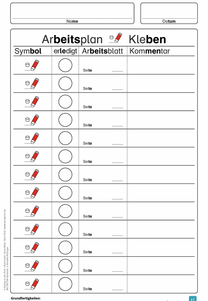 Grundfertigkeiten: Kleben, Schneiden, Anspitzen, Verbinden