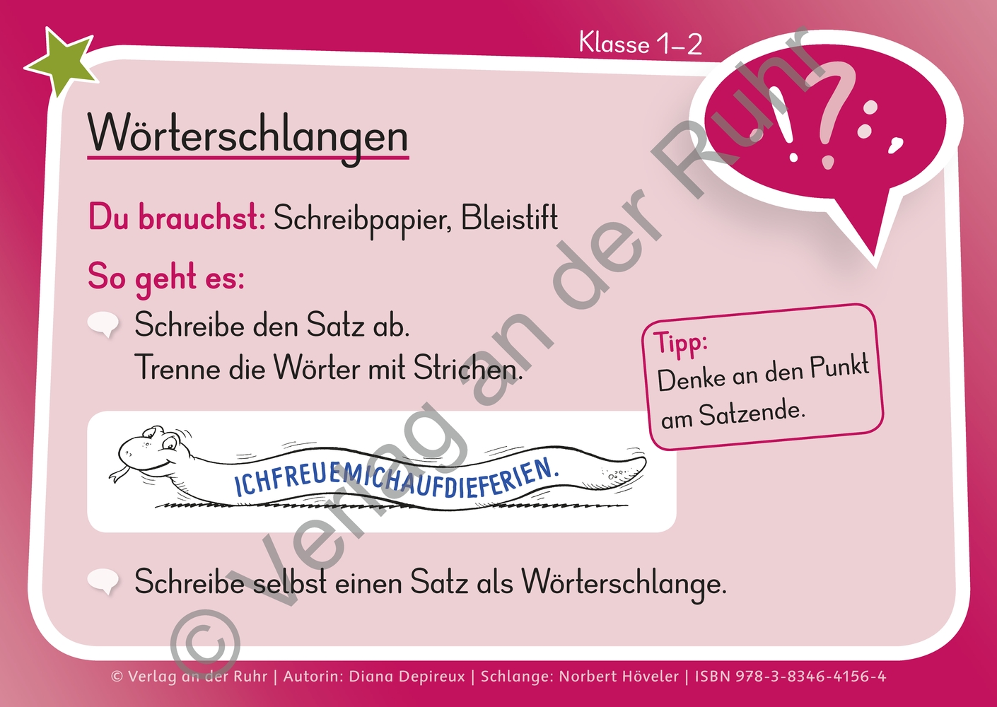 Eine Kartei für den Deutschunterricht – Klasse 1/2 Eine Kartei für den Deutschunterricht – Klasse 1/2