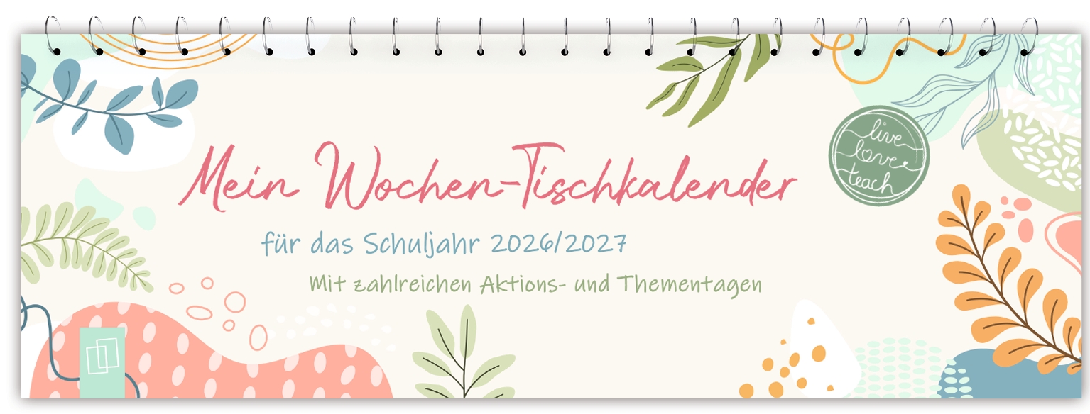 Mein Wochen-Tischkalender für das Schuljahr 2026/2027