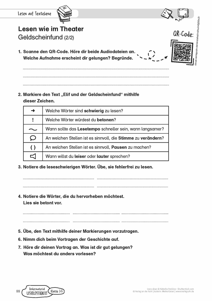 Fördermaterial Leseflüssigkeit – Klasse 3 – 5