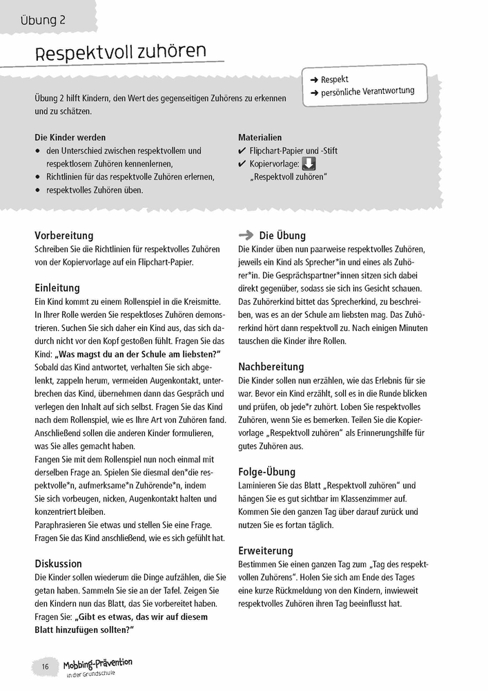 Mobbing-Prävention in der Grundschule, aktualisierte Neuauflage