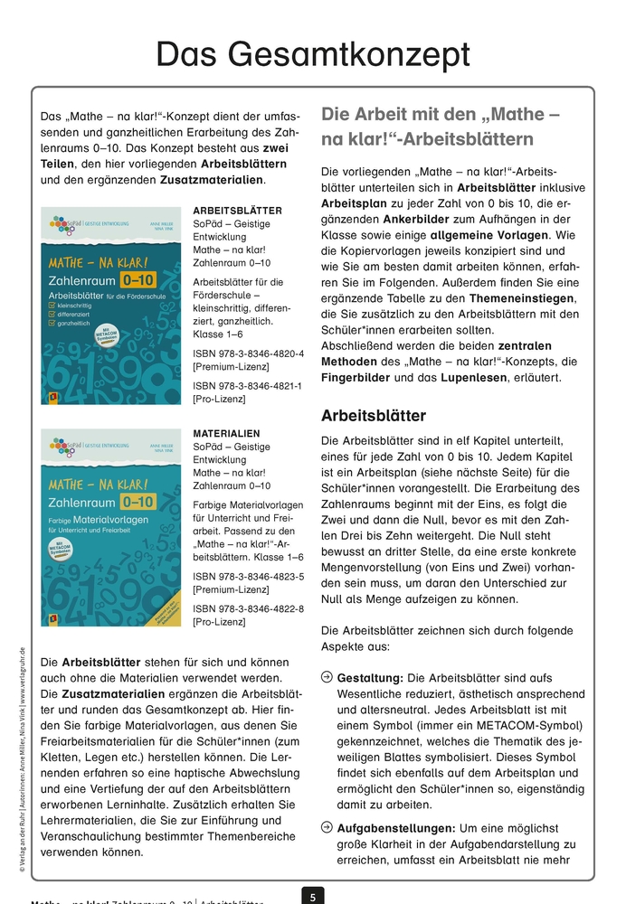 Mathe - na klar! Zahlenraum 0-10