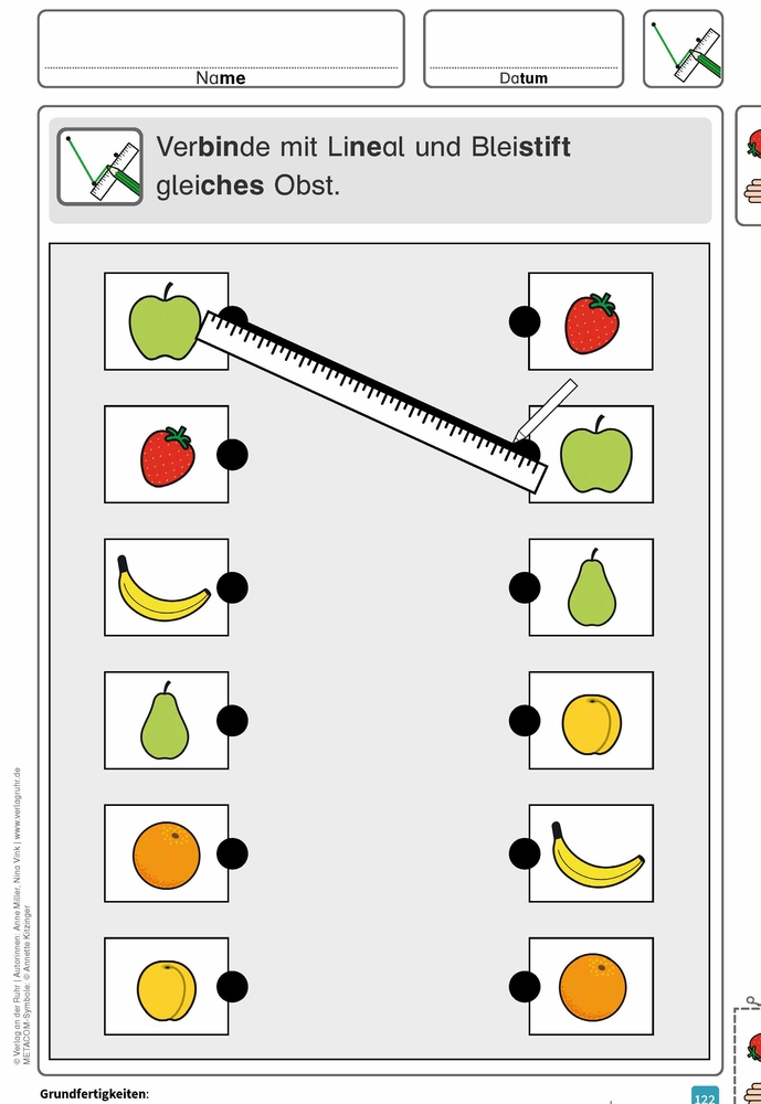 Grundfertigkeiten: Kleben, Schneiden, Anspitzen, Verbinden