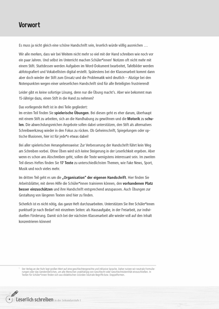 Leserlich schreiben in der Sekundarstufe I​