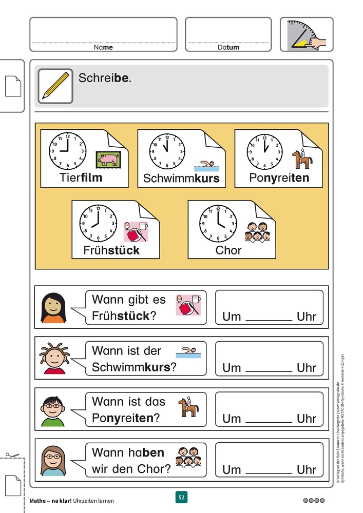Mathe - na klar! Uhrzeiten lernen